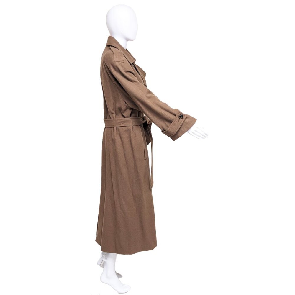 Vint. FLEURETTE for Neiman Marcus 100% Camel Hair Maxi Trench Coat - Picture 3 of 10